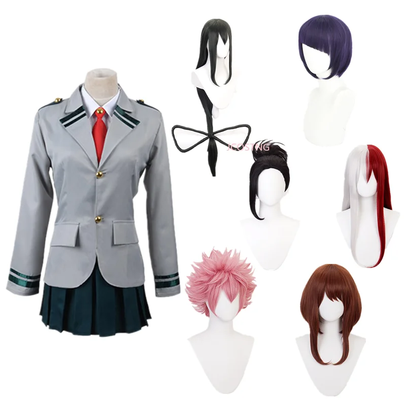 Парики для косплея моя геройская Академия очако урарака асуй цую школьная форма