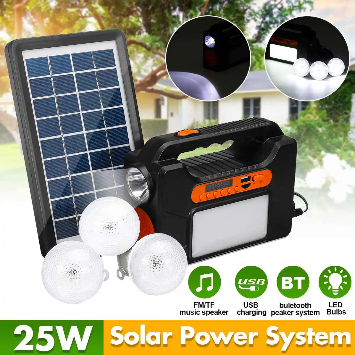 USB зарядное устройство для дома bluetooth FM радио Панель солнечной энергии генератор