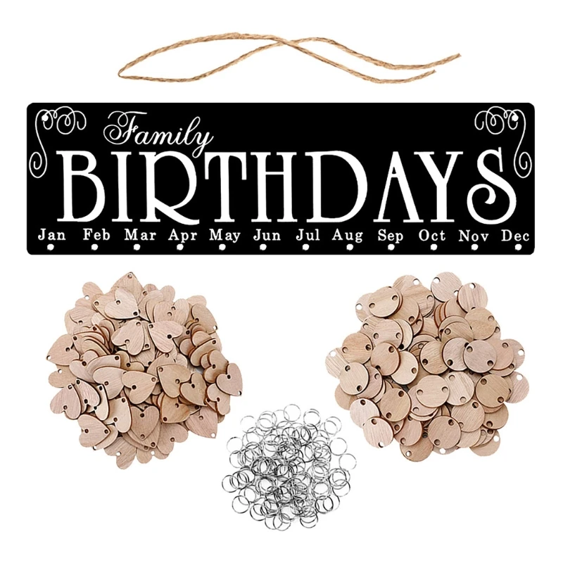 

Wall Hanging Handmade DIY Calendar Listing Wooden Craft Family Birthday Reminder