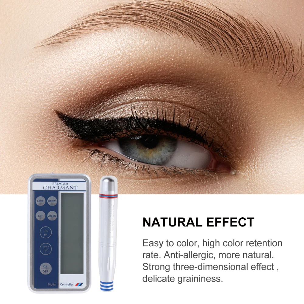 

Set of Permanent Makeup Machine Kits with 6pcs Cartridge Needle Lip Eyeliner Pen Machine Set (US Plug)