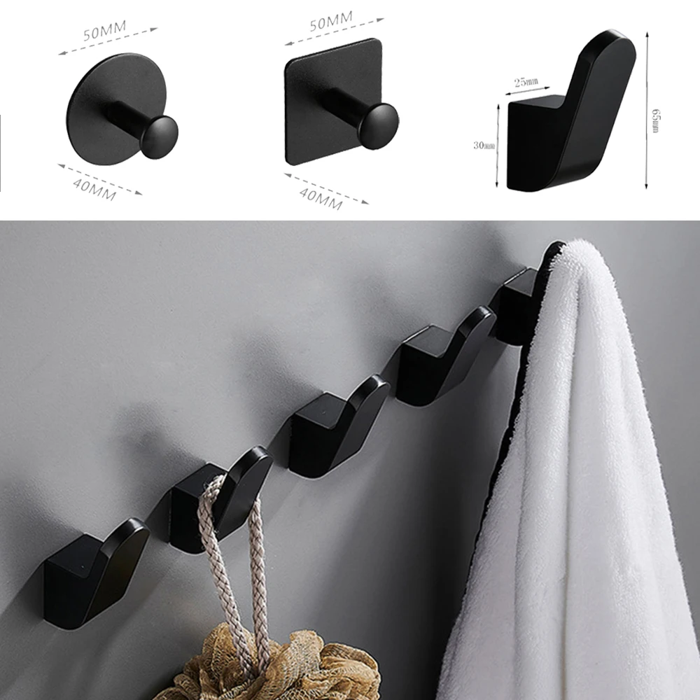 

1 Pcs Hook Multiple Color Punch Free Towel Hooks Clothes Hanger Coat Hooks On The Wall Rustproof Decoration Bathroom Accessories