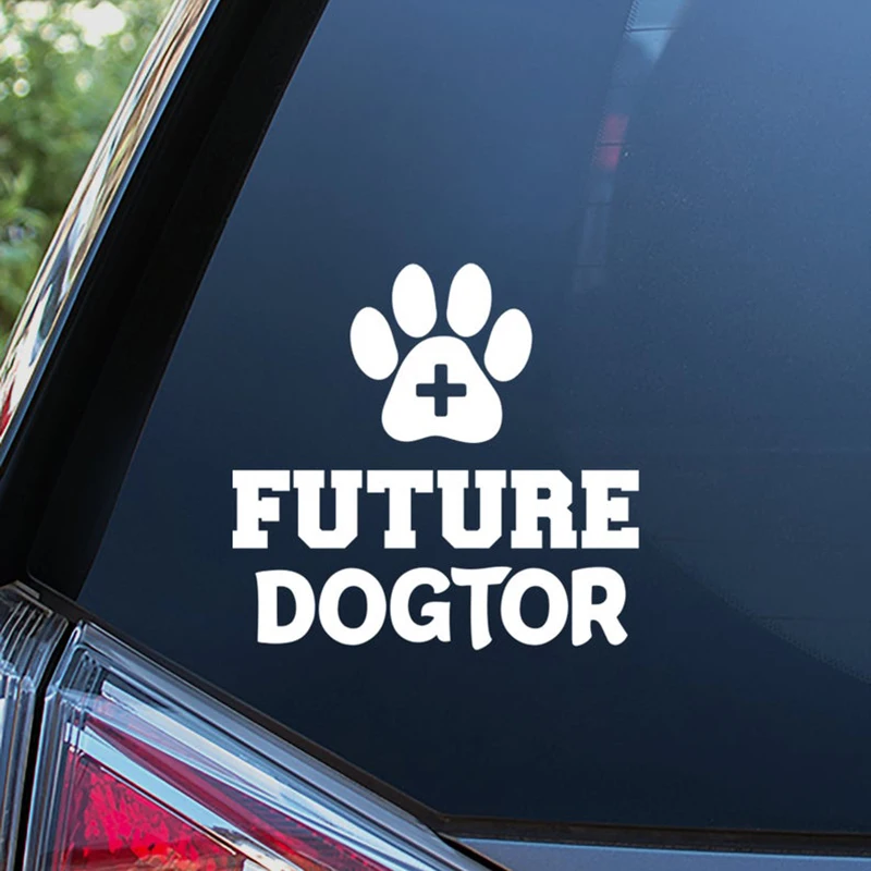Черная/серебряная наклейка Future Doctor Vet милая художественная Виниловая для