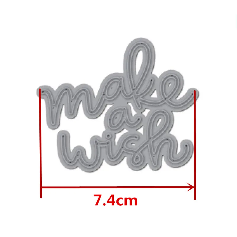 Металлические Вырубные штампы Word Make A Wish для скрапбукинга и изготовления карт