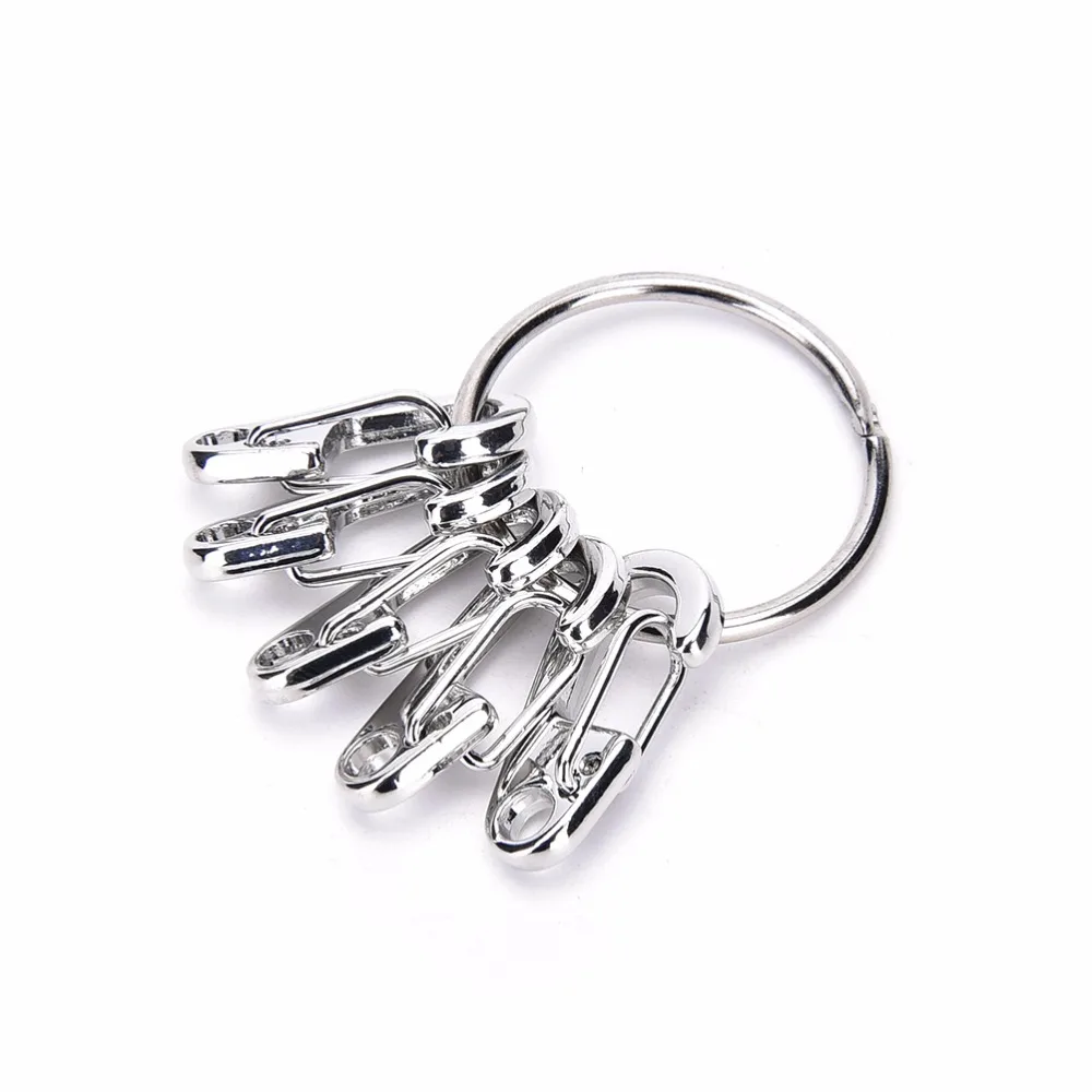 

Outdoor Tool Set Hook Buckle 5 Mini D Shape Carabiners + 1 Keychain Round Key Ring