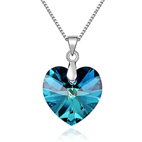 Оригинальные кристаллы от Swarovski сердце кулон ожерелье для женщин влюбленных серебряный цвет ожерелье Макси подарок на день Святого Валентина