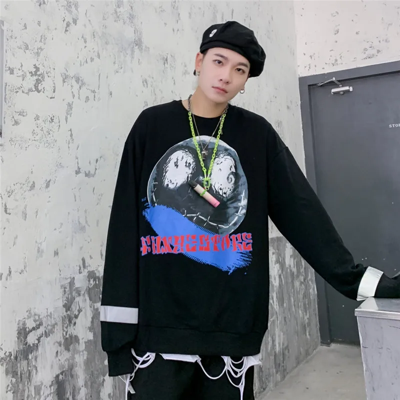 Толстовки с принтом дьявола мужские толстовки со светоотражающей полоской из