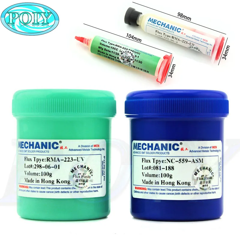 Механик NC-559-ASM RMA-223-UV без очистки BGA паяльный шар для ремонта паяльная флюсовая паста паяльный флюс 100 г 10 г