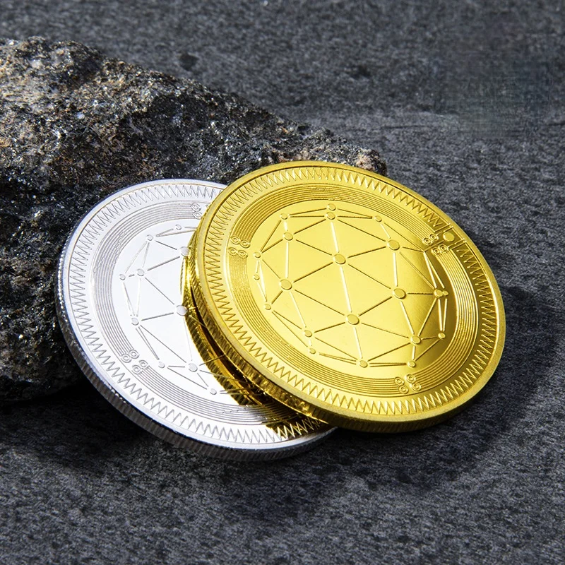 Позолоченная монета QTUM 1 шт. коллекционная Подарочная для криптовалюты