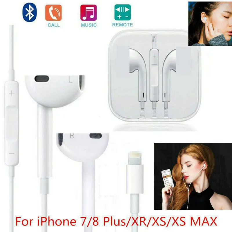 Наушники-вкладыши стереонаушники для iPhone 7 I8 X S проводная bluetooth-гарнитура с