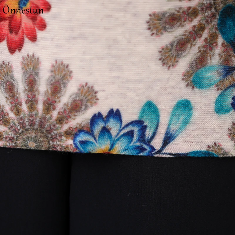 

Floral Print Sweater Women Casual Autumn Winter Fashion New Long Sleeve Sweater Pullover Knitted Pull Femme Sweaters Women