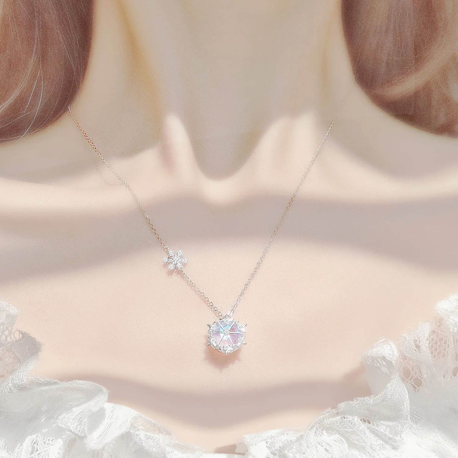 

Цепочка-чокер Женская, из серебра 925 пробы, со снежинкой