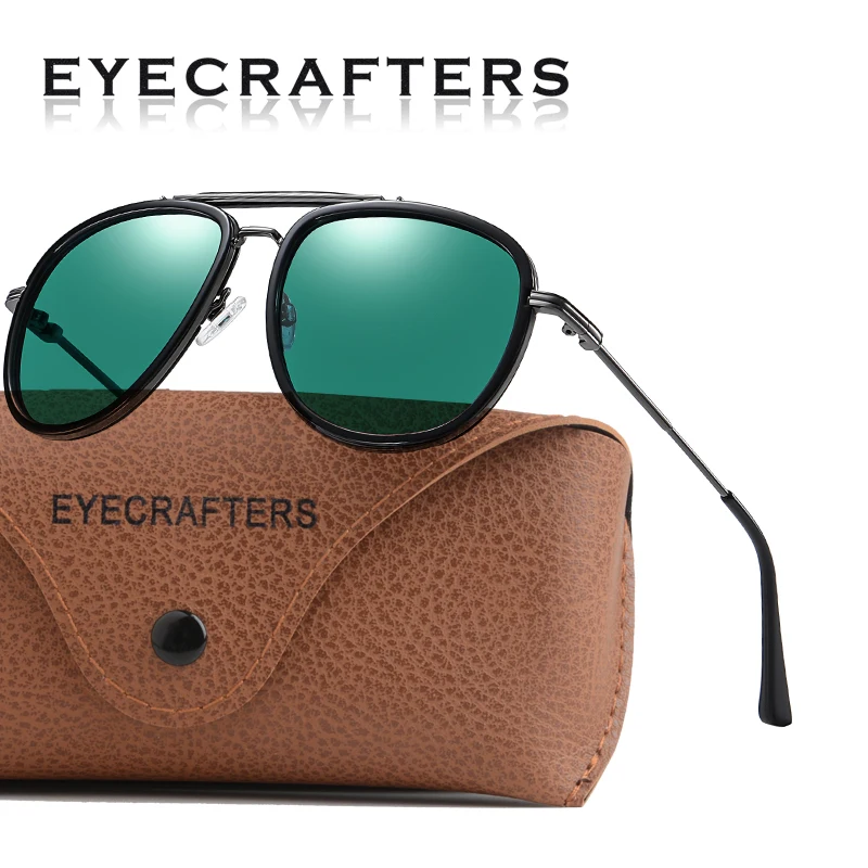 

New EYECRAFTERS 2021 Fashion NEW Retro Brand Mens Womens Sunglasses Polarized Square Gradient Lens Purple UV400 Driving Glasses