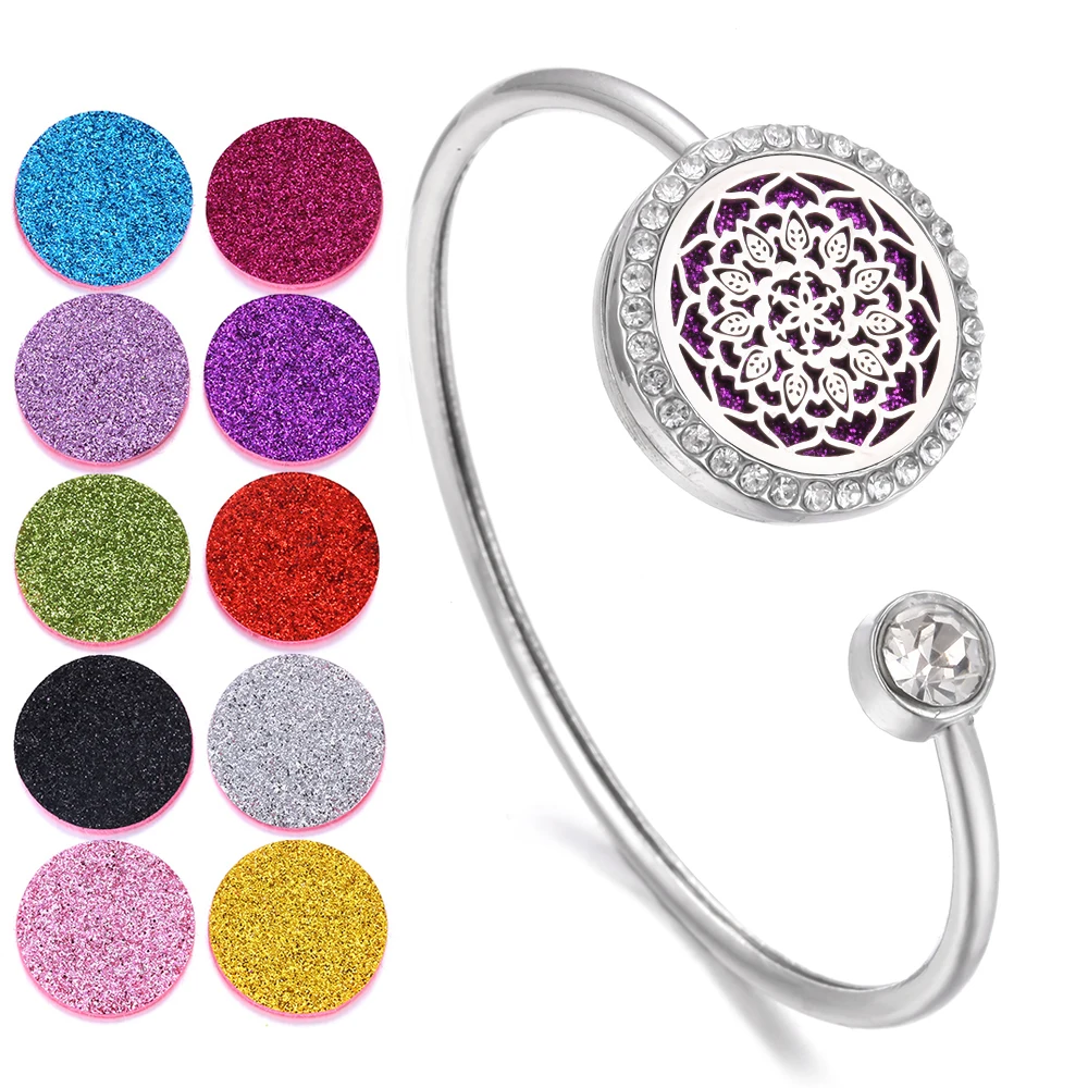 Новый Кристалл ароматерапия диффузор Браслет манжета браслет цветок дерево