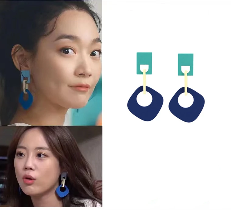 

Корейское ТВ шоу Xin Ruien те же серьги орнамент креативные буквы серьги модные и трендовые