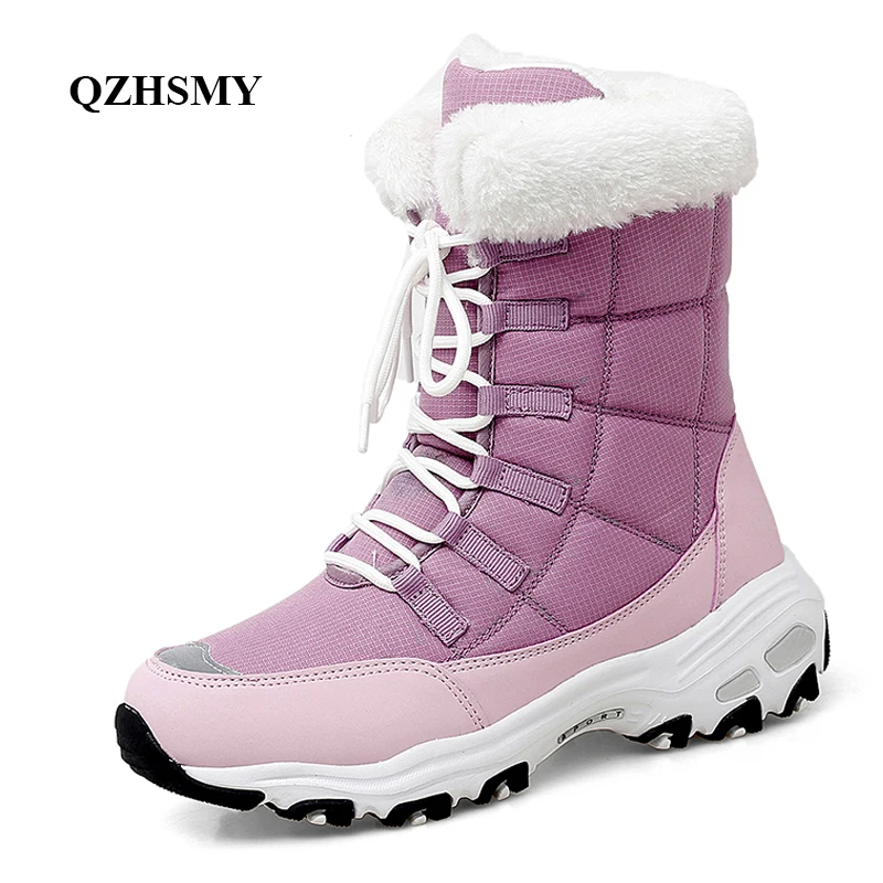 Зимние женские ботинки красные сохраняющие тепло короткие зимние Нескользящие