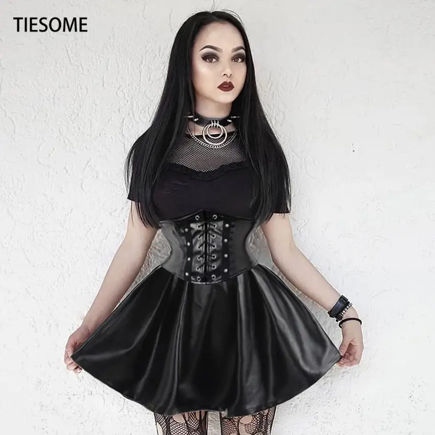 

Женская юбка с завышенной талией, на шнуровке