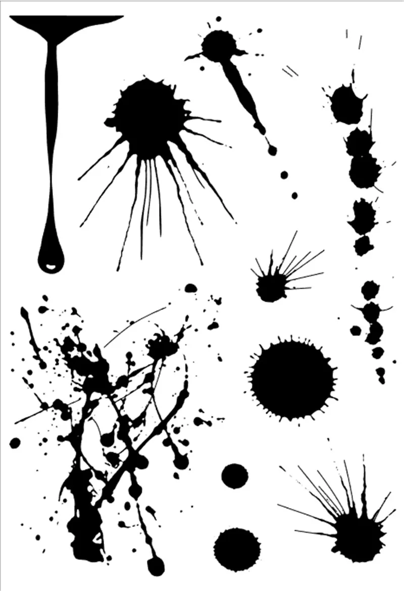 Прозрачный силиконовый штамп с черными шариками 11 х16 дюймов|Штампики| |