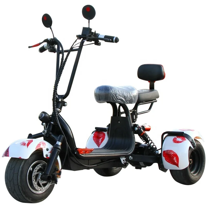 Patinete Electrico 3 колеса для роликовых Citycoco и широкими колесами Mid приводной двигатель