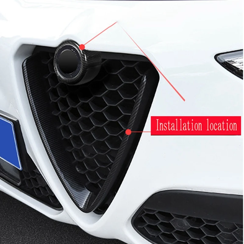

Carbon Fiber Style Abs Plastic Front Grill Decoration Frame Trim For Alfa Romeo Stelvio 2017 2018 Parts 2Pcs