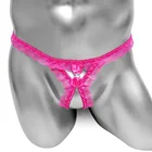 Кружевное Мужское нижнее белье с открытой промежностью, сексуальные стринги, модные забавные стринги для геев, мужское бикини, нижнее белье, Сисси трусы
