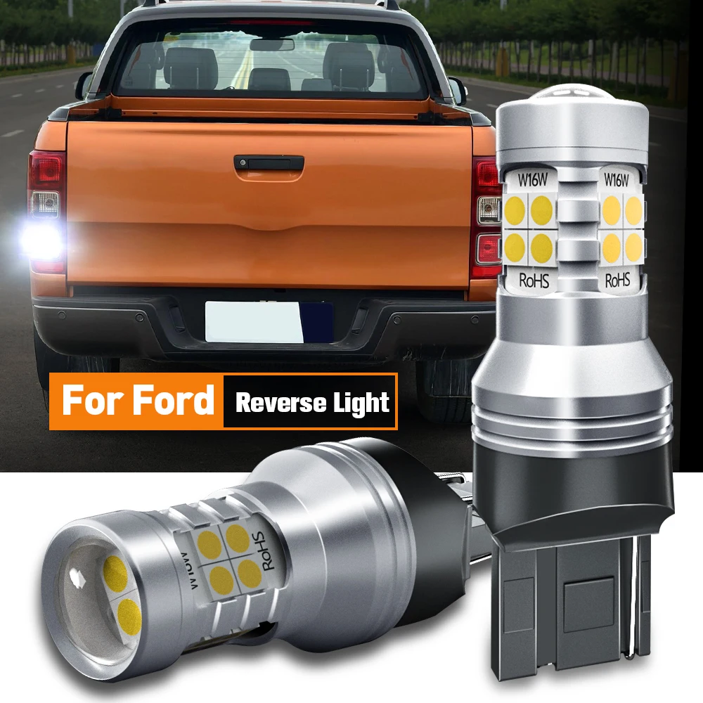Luz LED de marcha atrás para Ford Kuga 3, lámpara de respaldo Blub W21W 7440 T20 Canbus sin Error, 2019-2021 Ranger Explorer 2013-2019, 2 piezas
