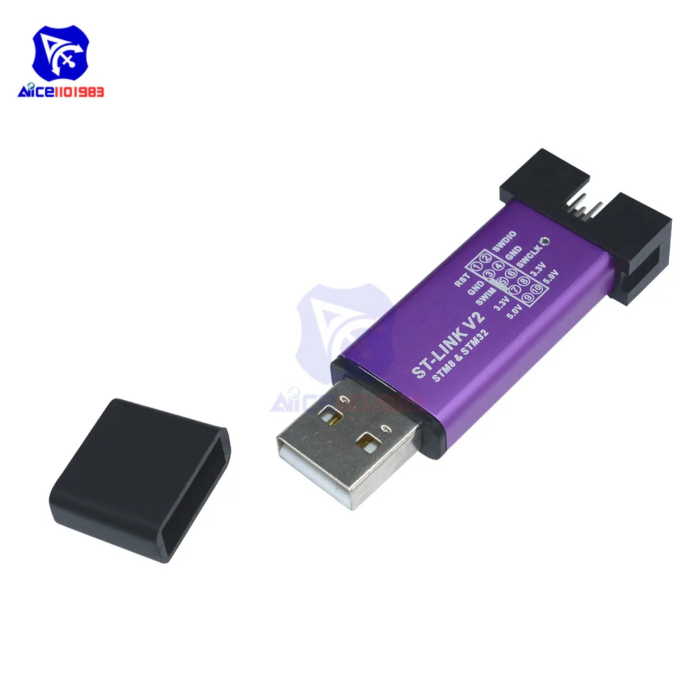 ST-Link V2 мини металлический корпус STM8 STM32 эмулятор загрузчика программирования с 3 Pin Кабель DuPont