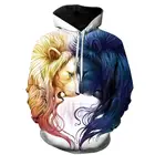 Новинка, мужская одежда с рисунком языков пламени, толстовка с капюшоном в виде животных, забавная толстовка, спортивная одежда с 3D-принтом, одежда унисекс на осень и зиму