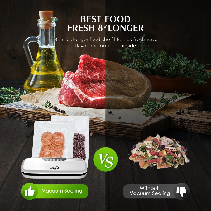 Вакуумный упаковщик saengQ электрический аппарат для вакуумной упаковки продуктов