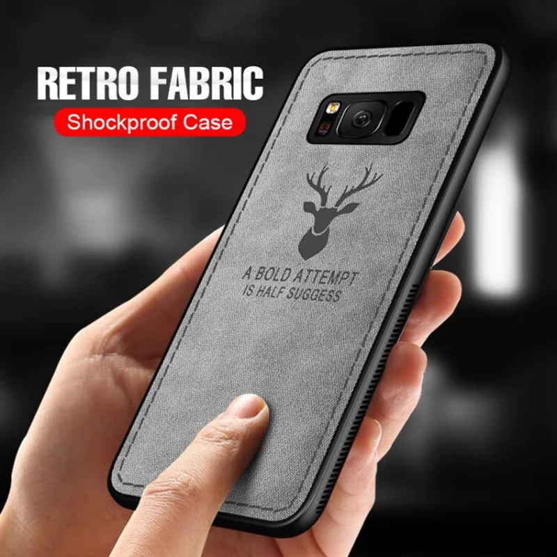 rugged cloth phone case for samsung galaxy s8 s9 s10 s20 s10e note 8 9 10 20 ultra s21 s20 fe a51 a7 cloth cover elk deer shell free global shipping