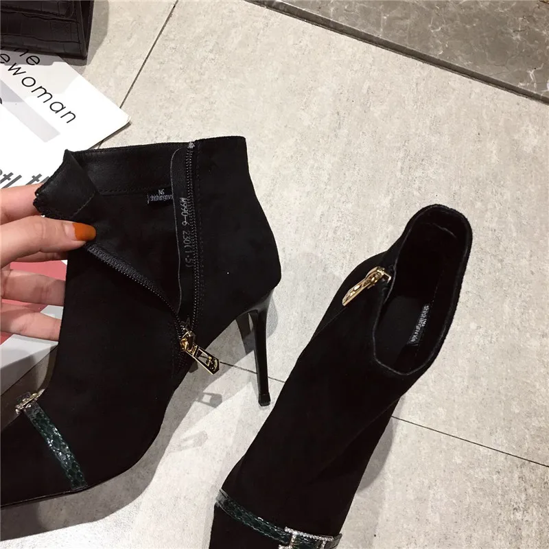 Новинка Осень зима 2019 привлекательные женские сапоги на высоком каблуке красные