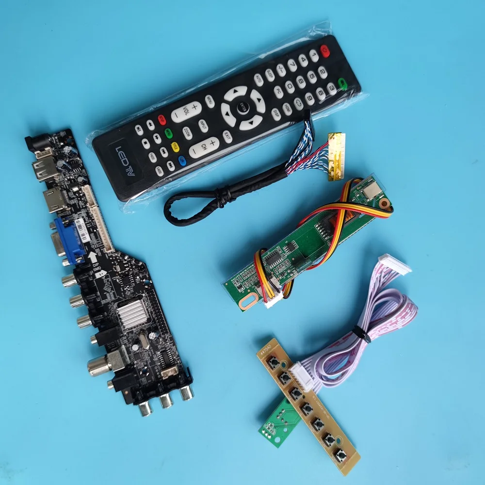 

Kit For QD15TL07 Display remote HDMI-compatible LED USB VGA AV TV controller board driver 1280x800 DVB-T DVB-T2 digital panel