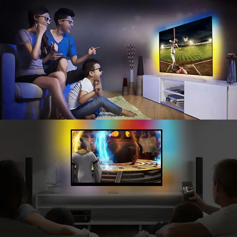 DIY TV USB WS2812B LED пояс подсветка компьютер дисплей фантазия декоративный свет 60LED s