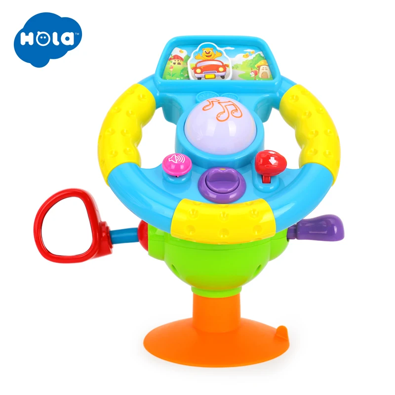 HOLA TOYS 916 детские игрушки для вождения руля и оснащены огнями зеркалом музыкой