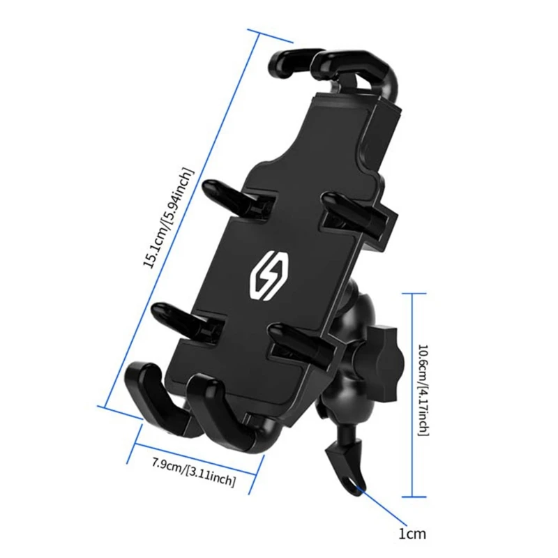 

Metal Motorcycle Scooter Rearview Mirror Mobile Phone Mount Stand Holder Cradle for 4.7-6.8" Cellphone Smartphone GPS