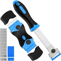 2 pcs razor blade scraper glass scraper hob plastic blade scraper tool for removing label registration sticker blue
