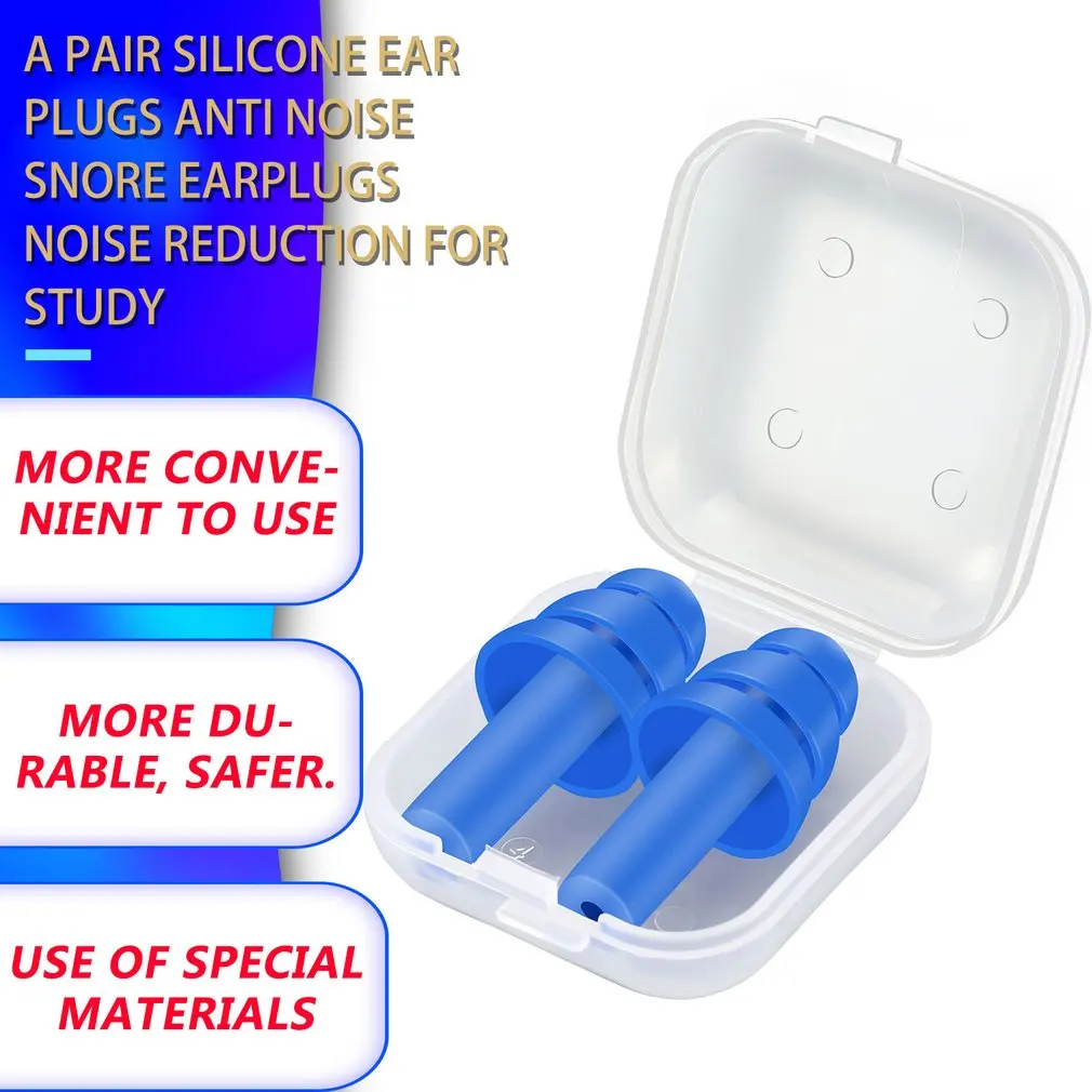 

1 Pair Silicone Sleep Ear Plugs Anti Noise Snoring Earplugs Comfortable For Sleeping Noise Reduction Accessory Ear Health Care