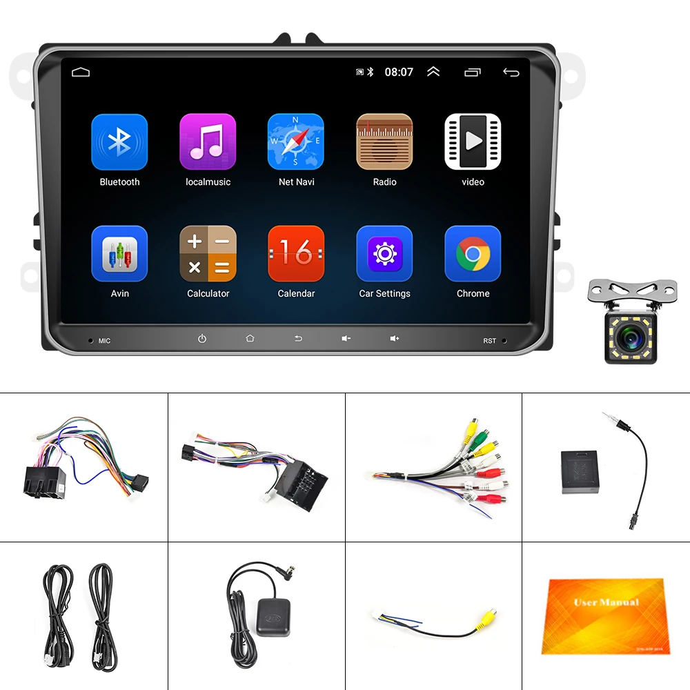 AMPrime 2 Din 9 &quotAndroid 0 Автомобильный мультимедийный плеер для VW/Volkswagen/Passat/POLO/GOLF/Skoda/Seat