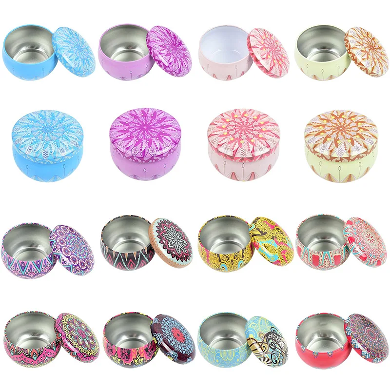

1Pcs Mini Small Tin Box Gift Jewelry Tin Box Sugar Coffee Cookie Candy Tea Jar Storage Round Drum Tinplate Box DIY Candle Making