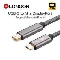 longon usb c to mini displayport cable thunderbolt 3 to mini displayport typec to mini dp cable 4k 60hz for macbook surface ipad