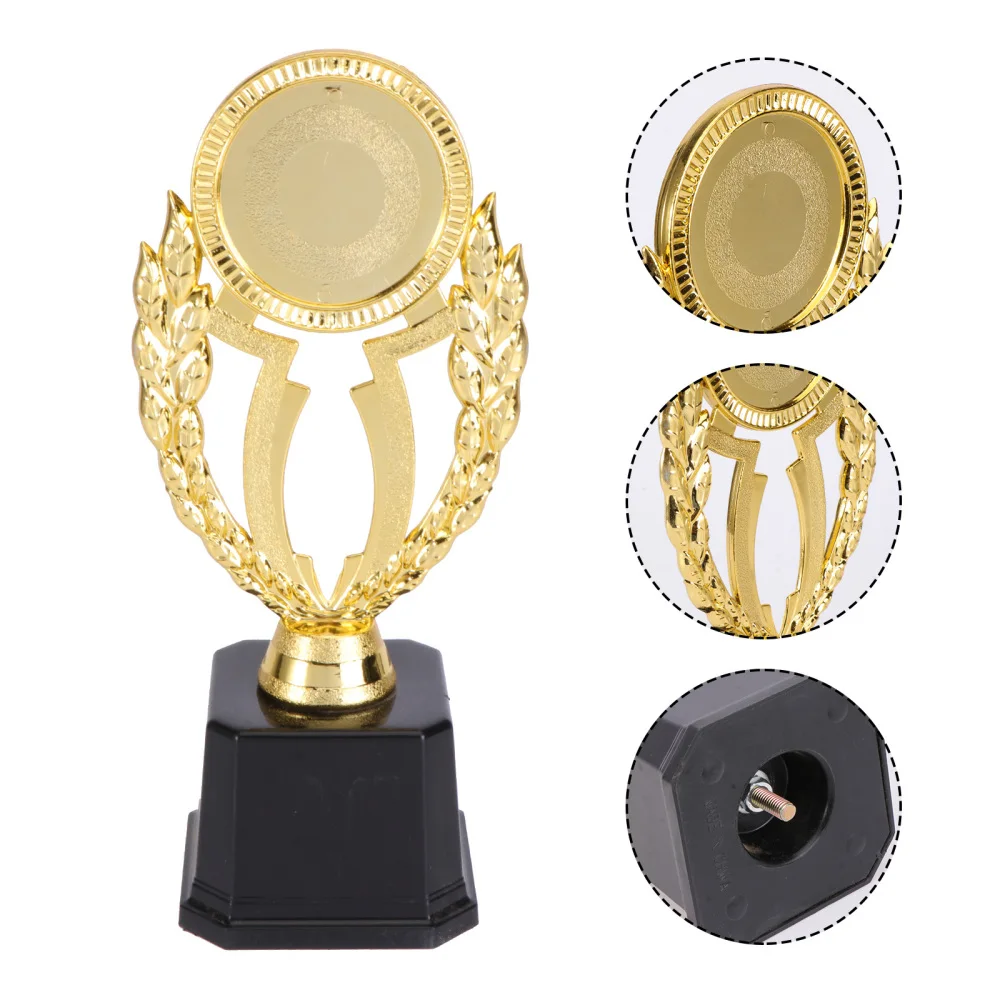 

19.5cm Golden Creative Design Award Trophy Reward Prizes Decor Competition Sport Gift Awards Trophy with Black Base for