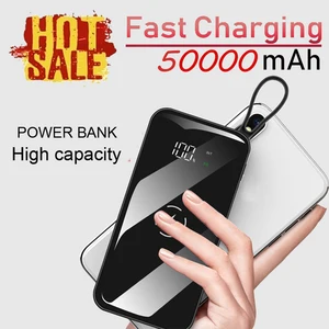 50000mah large powerbank phone charger digital display outdoor emergency portable fast charging external battery for xiaomi free global shipping