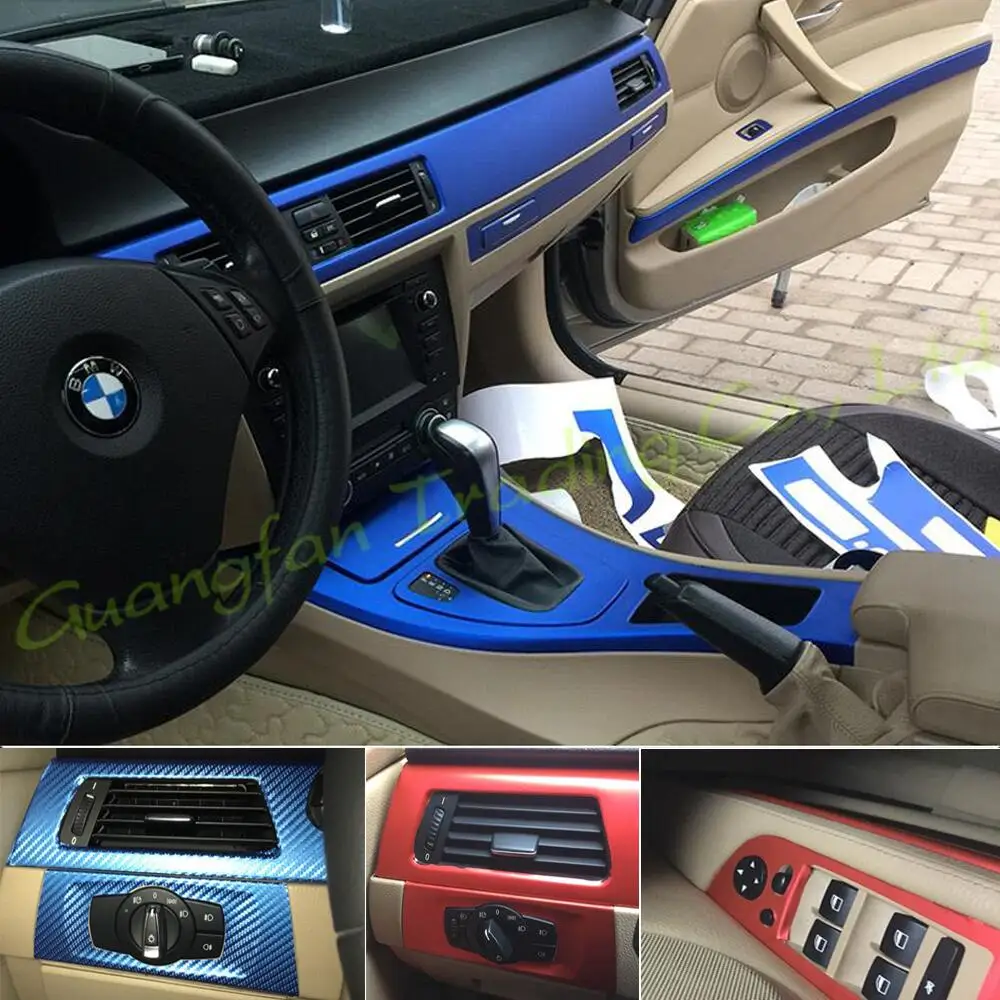 

For BMW 3 Series E90 4 Doors 2005-2012 3D/5D Carbon Fiber Car Inner Cover Sticker Decals Decorative Part Produt Accessories