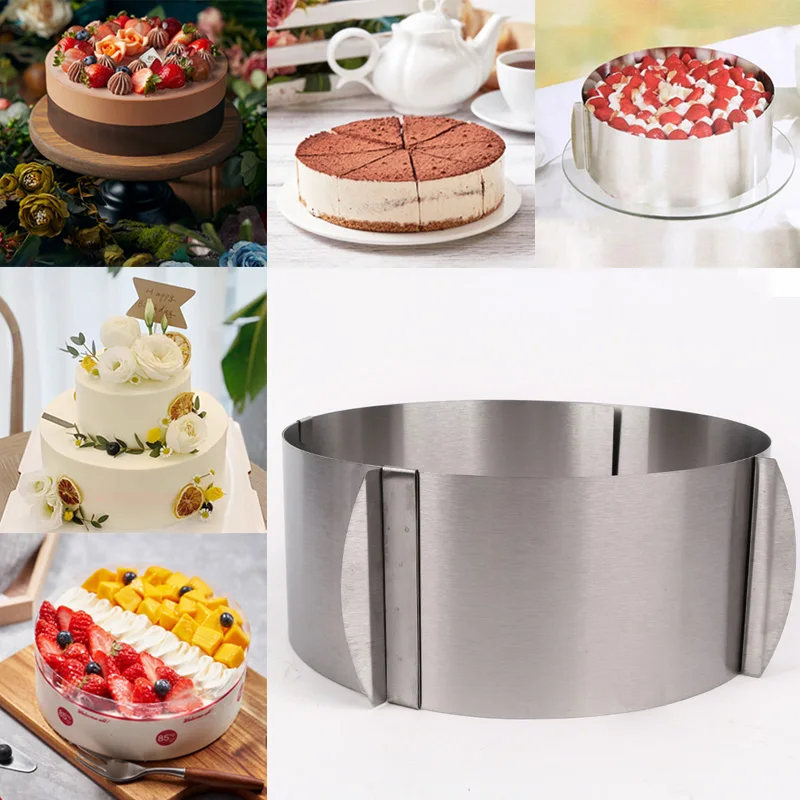 16 30 см круглый регулируемый формы для пирожных кольцо Мусса из нержавеющей стали