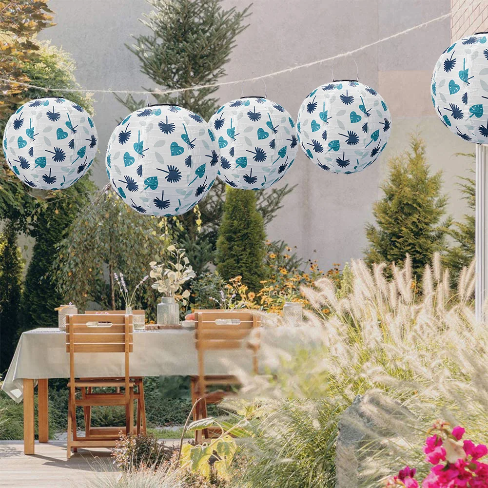 Водонепроницаемая лампа фонарь на солнечной батарее с узором в виде листьев