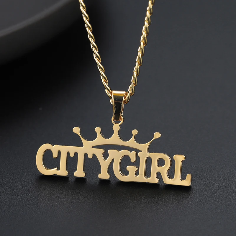 Персонализированная Корона имя ожерелье и кулон/пользовательская именная