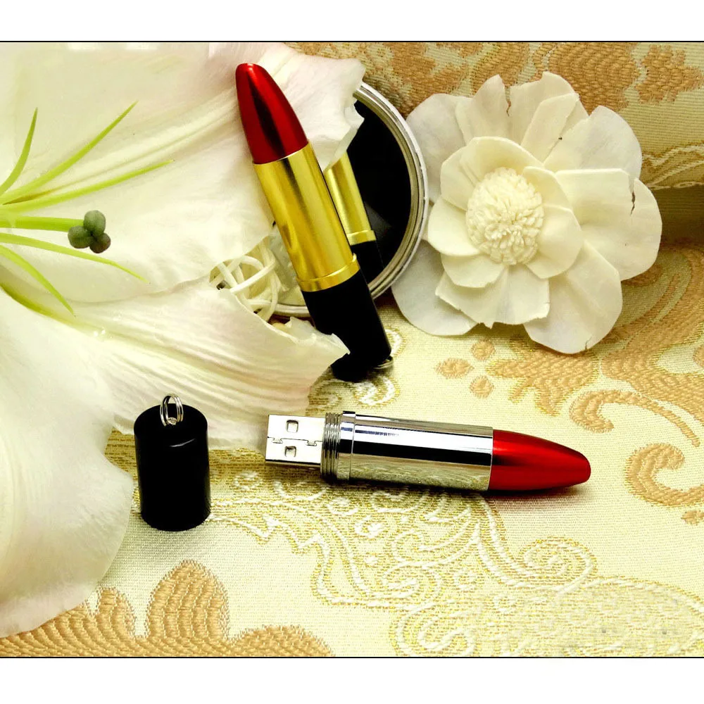 USB флеш накопитель TEXT ME в виде помады с кристаллами 4 ГБ 8 16 32 Подарочная Флешка