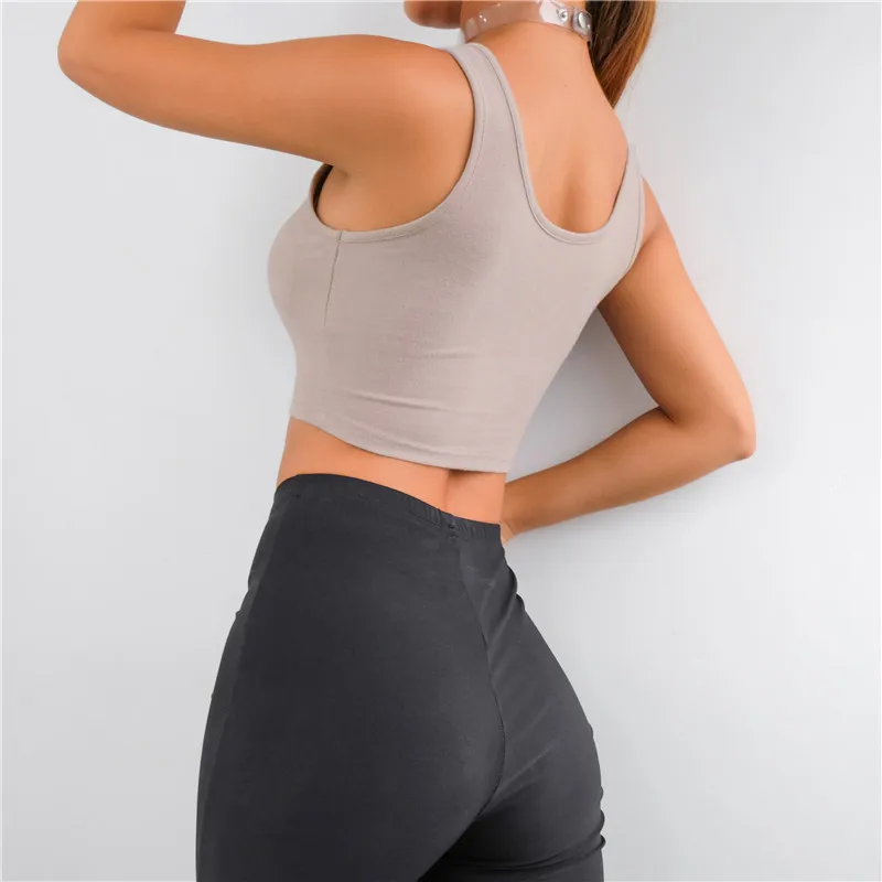 

VBTyBL 2020 new Solid Basic Tank Tops Women Double Material v neck Summer Streetwear Sleeveless Sexy Crop Tops Woman