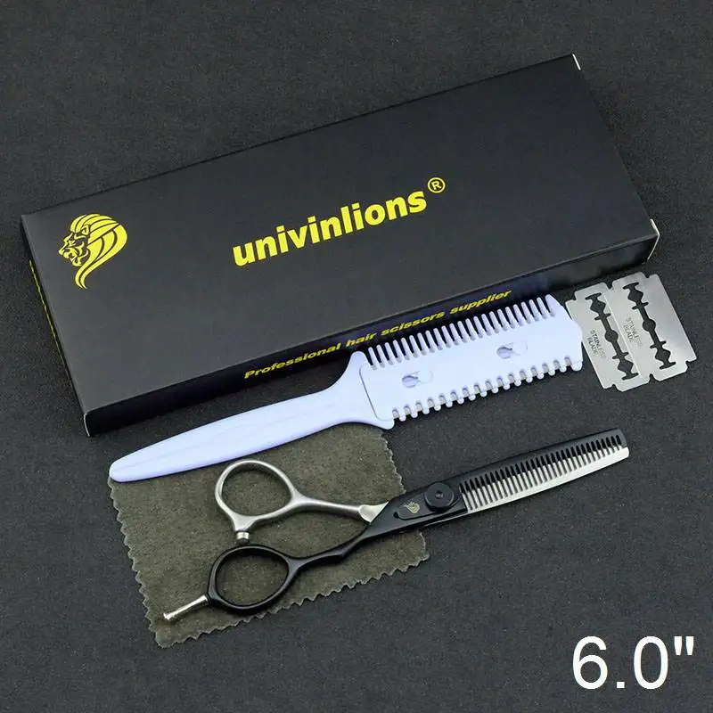6025B60-Thinning 5,5/6,0 Профессиональные Японские Стальные Парикмахерские ножницы парикмахерские ножницы набор парикмахерских бритв Горячая Парикмахерская стилист набор ножниц - Цвет: 6025B60-Thinning