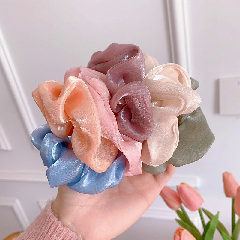 

Woman Fashion Scrunchies Polyester Hair Ties Rope Girls Ponytail Holders Rubber Band Elastic Hairband Hair Accessories Fashion