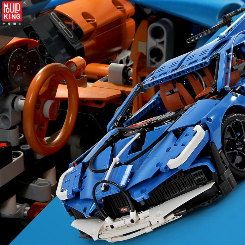 Техническая серия MOC 20086 набор для сборки спортивных гоночных автомобилей с синей